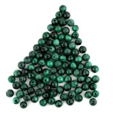 The Bead Chest Round Malachite Beads (7mm, Set of 90)