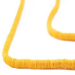 The Bead Chest African Vinyl Beads, Ghana Vulcanite Crafts Supplies for DIY Jewelry Making, Necklaces, Bracelets (4mm, Orange)