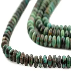 The Bead Chest Green Turquoise Rondelle Beads 6mm Disk Gemstone 16 Inch Strand