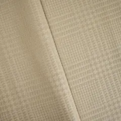 Taupe Beige Wool Blend Glenplaid Damask Decorating Fabric By the Yard