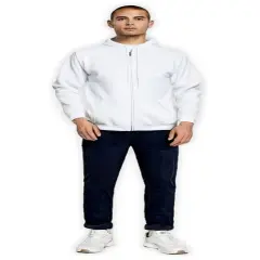 Gildan&reg; Classic Fit Full-Zip Long Sleeve Hooded Sweatshirt White