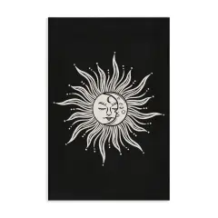 Stupell Industries Celestial Sun on Black Canvas Wall Art Design by JJ Design House LLC