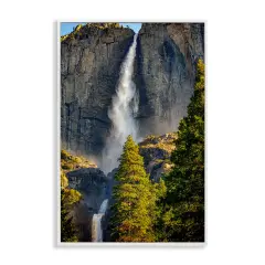 Stupell Industries Waterfall Between Cliffs Framed Giclee Wall Art Design by Rick Berk