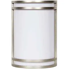 18w 8-in LED Wall Sconce Suitable for Wet Locations - Satin Nickel Finish Warm White