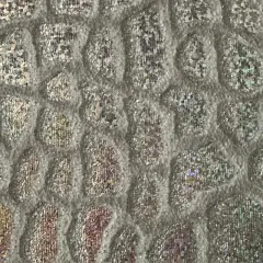 1 Yard Giraffe Stretch Velvet Hologram Fabric 60 Inches Width White Silver