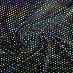 1 Yard Glued Hologram Sequin Stretch Velvet Fabric 60 Inches Width Black