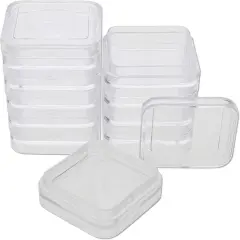 The Beadsmith Personality Case &ndash; 2 Clear Square Stacker Jar Set &ndash; Each Stack Measures 1.25 x 2.3 inches - Total 10 Jars and 2 lids, for Storage of Small Items, Crafts, Jewelry, Hardware