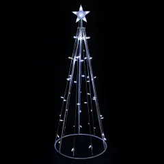 Northlight LED Lighted Cone Tree Outdoor Christmas Decoration - 5' - Pure White