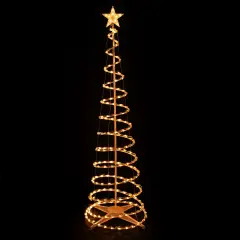 Northlight Spiral Cone Tree Lighted Outdoor Christmas Decoration - 6' - Clear Lights White