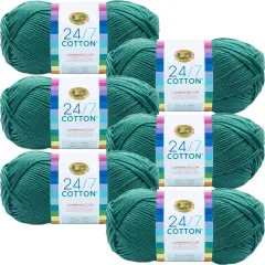 (6 Pack) Lion Brand 24/7 Cotton Yarn - Jade