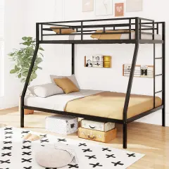 Metal Slatted Bed Frame for Teens Adults Noise-Free No Box Spring Required Black