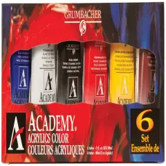 Grumbacher Academy Acrylic Tube Intro Set 6/Pkg-0.90ml