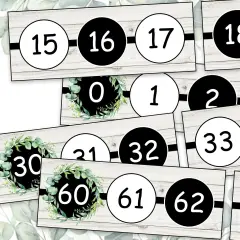 40Pcs Eucalyptus Number Line Bulletin Board 0 to 119