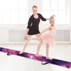 8 Feet Portable Folding Gymnastic Balance Beam with Solid Wood Base Ideal for Walkover or Cartwheel Pink