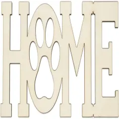 3pcs Home Paw Wood Sign Blank Wooden Dog Cat Paw Plaque, 7.9x2.6 in