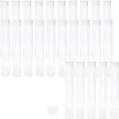 The Beadsmith Clear Plastic Tubes - 3-Inch-Long Round Tubes, 9/16 Inches in Diameter - Flat Caps - Use for Beads, Bath Salts, Wedding & Party Favors, Home or Office Storage - Bag of 25