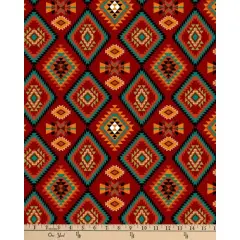 Raindance Argyle Red Digital Cotton Print Fabric | By the Yard | Sewing and Crafting | 44 inches wide