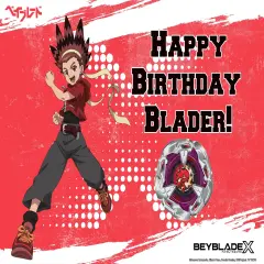 BEYBLADE X Cake Topper Decoration &ndash; Anime Battle Scene with Robin and Spinning Top fits 1/4 Sheet cake or larger