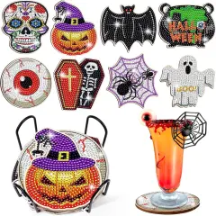 8 Pcs Halloween Diamond Coasters