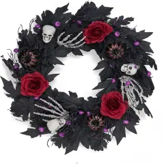 Halloween 22Inch Rose Flower Wreath
