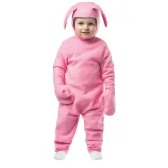 Toddler Xmas Bunny Costume Soft Plush Pink Suit Floppy Ears