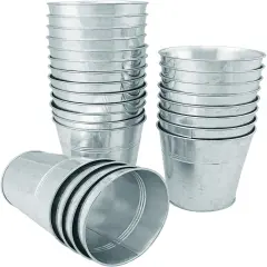 25 Pack Round Metal Bucket