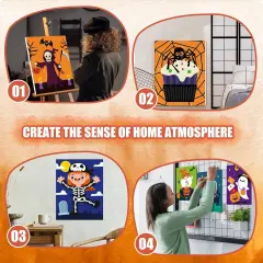 20 Pcs Stretched Pre Drawn Canvas Afro Queen Black Art(Halloween)