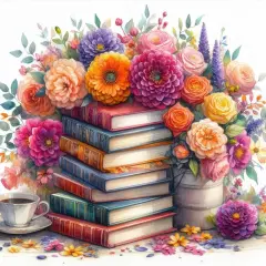 Diamond Painting Kits for Adults, 5D DIY Books Diamond Art Kits for Beginners, Full Drill Diamond Painting Kits for Home Wall Decor, Flower, 12x12 Inch