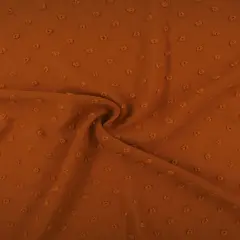 Waffle Swiss Dot Sheer Chiffon Fabric 1 Yard Woven Drapery Material, 59/60" Width RUST VINTAGE