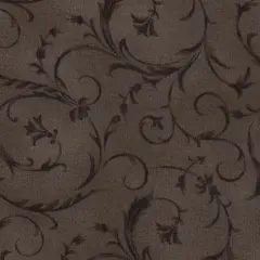 Brown Mushroom Elegant Scroll Cotton Wideback Fabric per yard