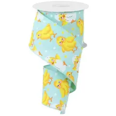 2.5" Baby Chicks on Royal Ribbon: Ice Blue (10 Yards)