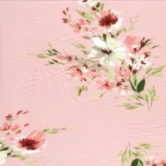 1 Yard Floral DTY Brushed Knit Fabric Soft Stretch Print 58/60 Inches Wide BLUSH