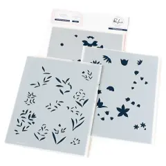 Pinkfresh Studio Stencils 4.25"X5.5" 3/Pkg-Print Shop: Modern Botanicals