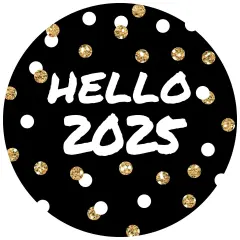 Big Dot of Happiness Pop, Fizz, Clink! - 2025 New Year's Eve Party Circle Sticker Labels - 24 Count