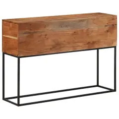 vidaXL Console Table 43.3x11.8x29.5 Solid Wood Acacia and Iron