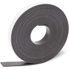 Magnetic Strips Tape with Adhesive Backing, 0.5 in x 12 ft, Flexible Sticky Magnet for Crafts, Peel and Stick Roll Black