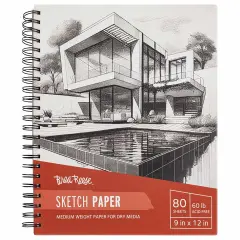 Brea Reese: Sketch Paper Pad Spiral-Bound 80 Sheets - 9x12" - 60 lb, Acid-Free, Smooth Application, Perfect for Pencil Drawings, Adult Art Supplies