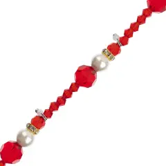 Crystal Lane DIY 7" Designer Holiday Glass Bead Mix Strand Red Santa Stack