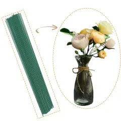 200 Pcs 22 Gauge Floral Stem Wire,16 Inch Dark Green Floral Wire,Artificial Flower Arrangements Florist Flower Wire Stems for Crafts,Bouquet Stem Wrapping,Wreath Making Supplies