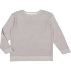 LAT&reg; Harborside Melange French Terry Crewneck with Elbow Patches GRAY MELANGE