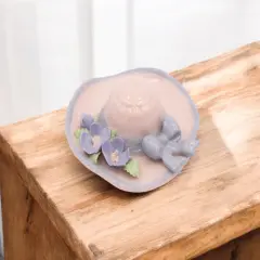 Ceramic Pink Hat with Flowers Figurine, Home Decor, Gift for Her, Gift for Mom