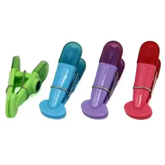 Chef Craft 4pc Plastic Magnetic Memo Clip / Bag Clip Set