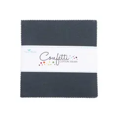 Confetti Cotton 5" Square Pack (Charm Pack / 5" Stacker) in Blackboard byfor Riley Blake (5-120-BLACKBOARD-42)