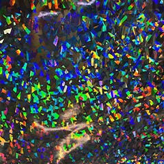 1 Yard Vinyl Broken Glass Hologram Stretch Spandex Fabric Dancewear Activewear Cosplay 56" Width Black