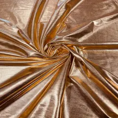 1 Yard Shiny Metallic Foil Lame Spandex Fabric Stretch Activewear Material 58-60 inches width Rose Gold