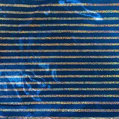 1 Yard Royal Blue Holo Silver Stripe Foggy Foil Nylon Spandex Fabric 58/60 Inch Width
