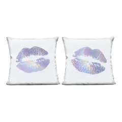 Stupell Industries Cheetah Pattern Pastel Lipstick 2pc Decorative Printed Pillow Set design by Kim Allen, 18 x 7 x 18