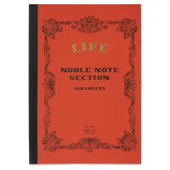 Life Noble Notebook - 7" x 10", B5, Orange, Grid