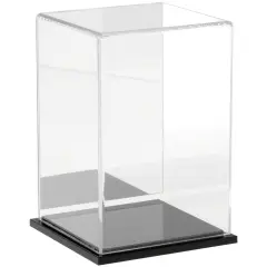 Plymor Clear Acrylic Display Case, 4" W x 4" D x 6" H Black (Mirrored)