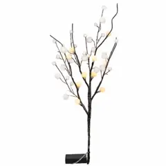 Snowball Tree Pick With Led Lights 22"l